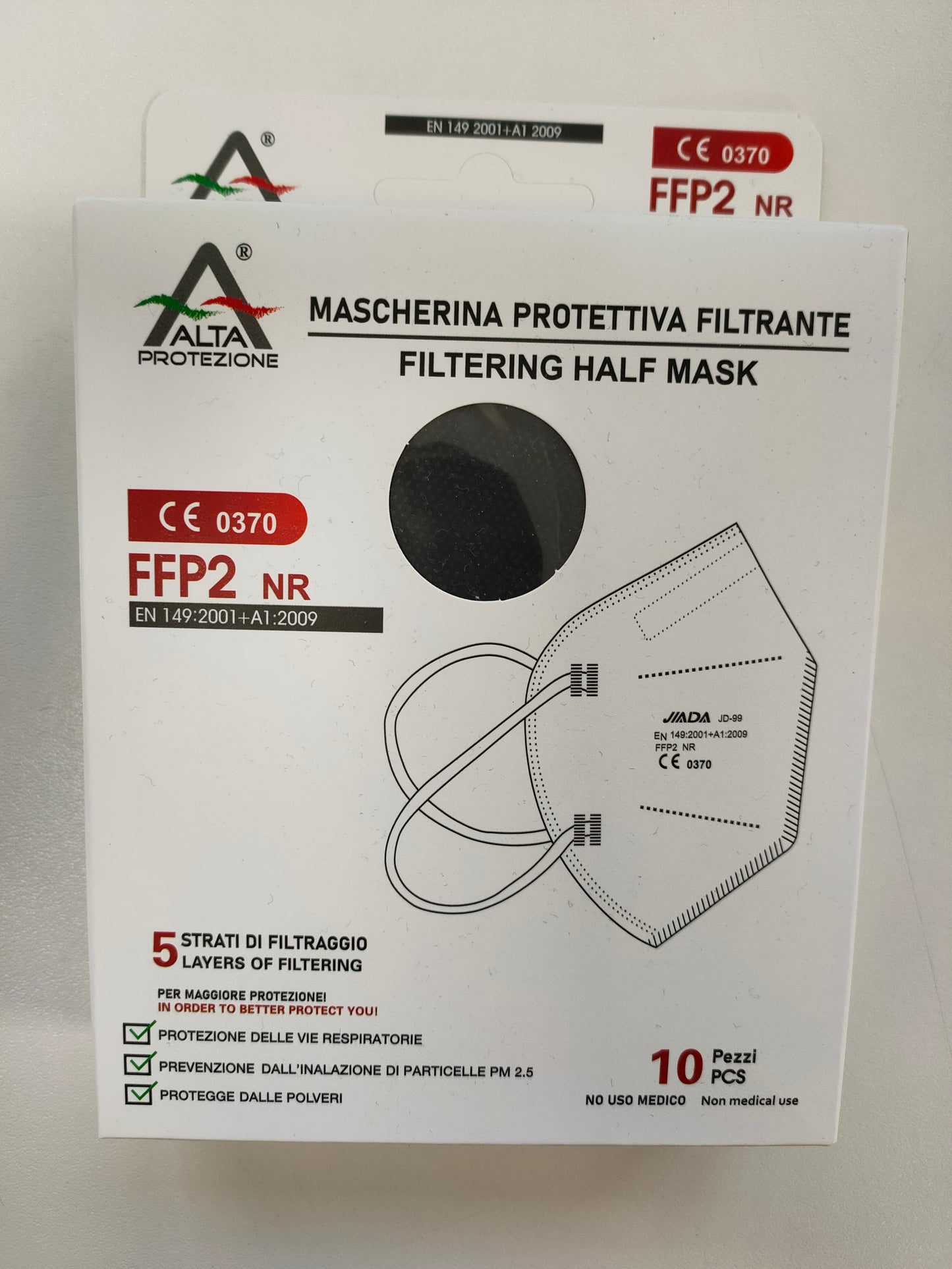MASCHERINE PROTETTIVE 1PZ KN95 FFP2 NERA