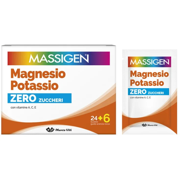 Magnesio E Potassio Zero Zuccheri Massigen 30 Buste Da 4g 945030789
