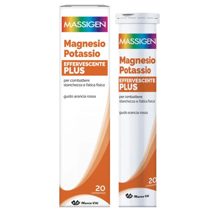 MAGNESIO E POTASSIO EFFERVESCENTE PLUS MASSIGEN 20 COMPRESSE "945122214"
