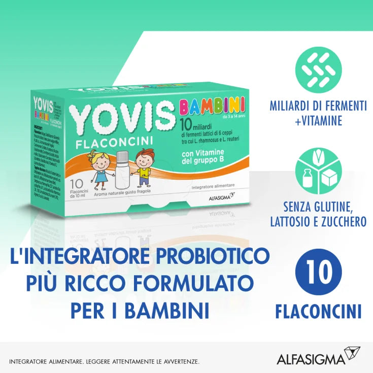 YOVIS BAMBINI 10 MILIARDI ALFASIGMA 10 FLACONCINI FRAGOLA