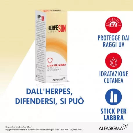 Alfasigma Herpesun Defend Stick Labbra 5 ml per Prevenzione Herpes