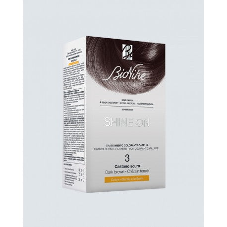 BioNike Shine On 3 Castano Scuro tinta permanente capelli 75 ml + tubo 50 ml