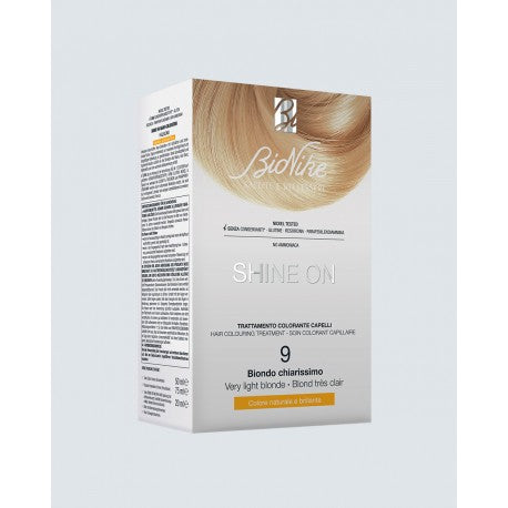 BioNike Shine On 9 Biondo Chiaro tinta permanente capelli 75 ml + tubo 50 ml
