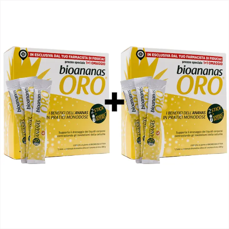 BioAnanas Oro Integratore Drenante e Cellulite "924999105" 30 Stick X2 Confezioni – Chemist Research PREZZO SPECIALE, 60 STICK TOTALI!
