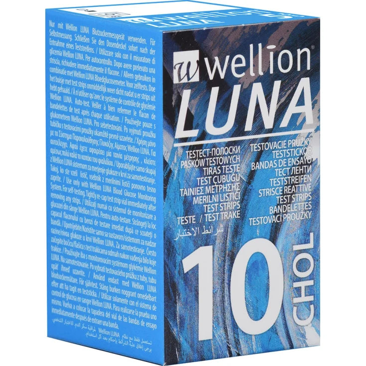 LUNA CHOL TEST STRIPS COLESTEROLO WELLION 10 STRISCE REATTIVE