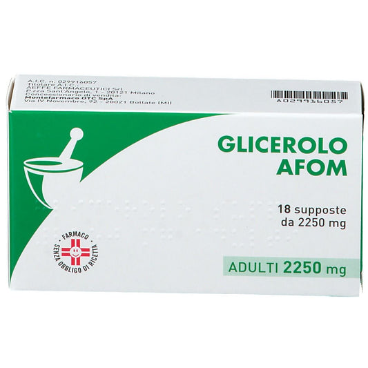 AFOM GLICEROLO ADULTI LASSATIVO 2250MG 18 SUPPOSTE