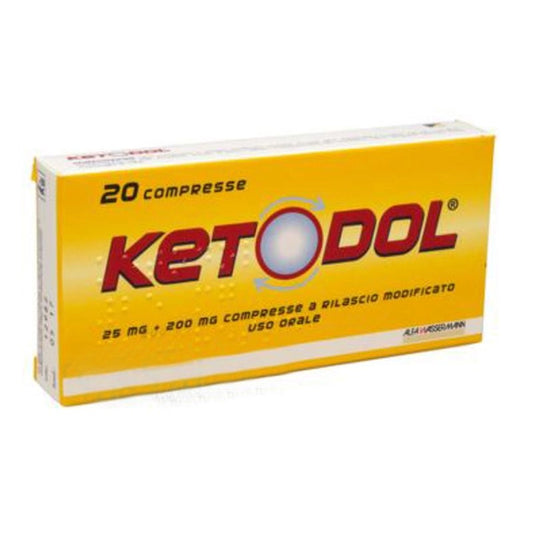 Ketodol 20 compresse 25mg + 200mg rilascio modificato