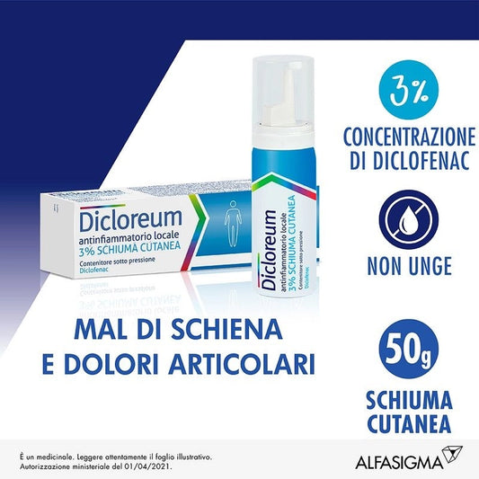 Dicloreum Schiuma Cutanea 3% 50 grammi
