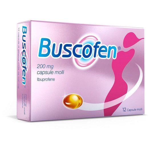 Buscofen 200 mg Con Ibuprofene Analgesico Contro Dolori Da Ciclo 12 Capsule Molli