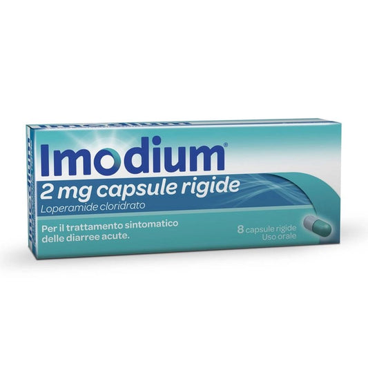 Imodium Loperamide Cloridrato 2mg antidiarroico 8 capsule rigide