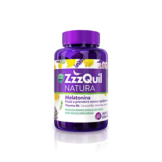 Vicks Zzzquil Natura 60 pastiglie gommose integratore per il sonno