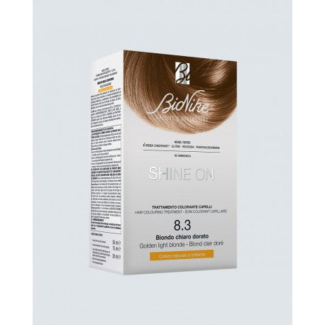 BioNike Shine On 8.3 Biondo Dorato tinta permanente capelli 75 ml + tubo 50 ml