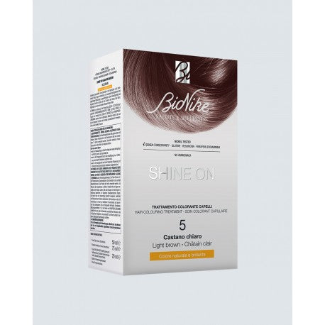 BioNike Shine On 5 Castano Chiaro tinta permanente capelli 75 ml + tubo 50 ml