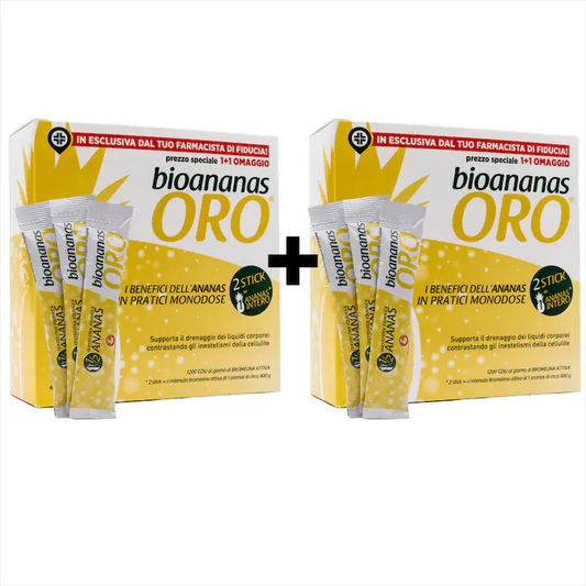 BioAnanas Oro Integratore Drenante e Cellulite "924999105" 30 Stick X2 Confezioni – Chemist Research PREZZO SPECIALE, 60 STICK TOTALI!