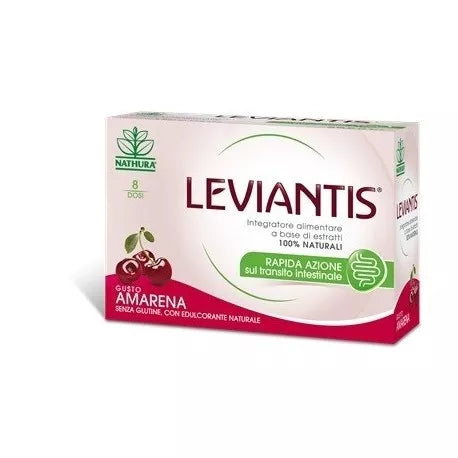 Nathura Leviantis Azione sul Transito Intestinale 8 Dosi 16 Buste Gusto Amarena