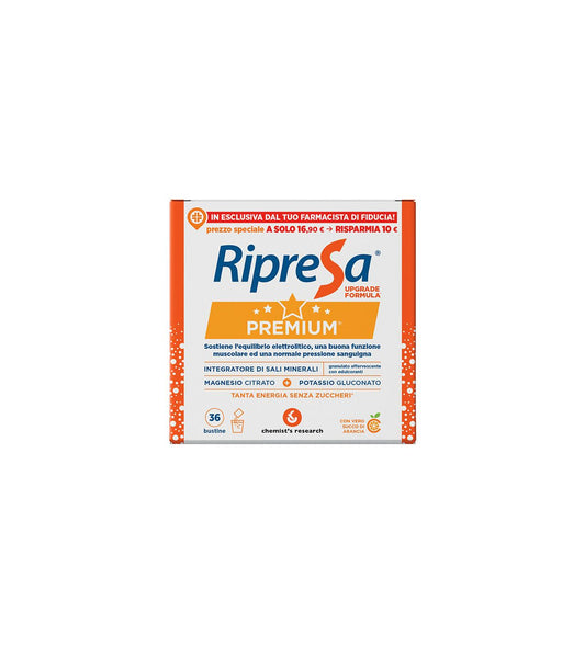 Ripresa Premium Integratore Sali Minerali gusto arancia 36 bustine